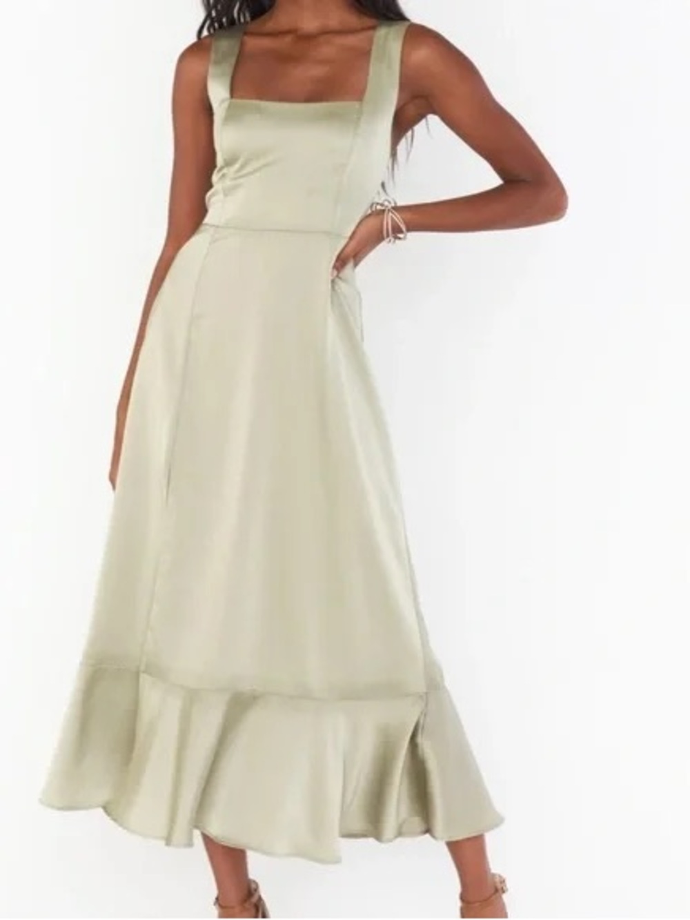 Show Me Your Mumu Claire Midi Dress Size L in Sage